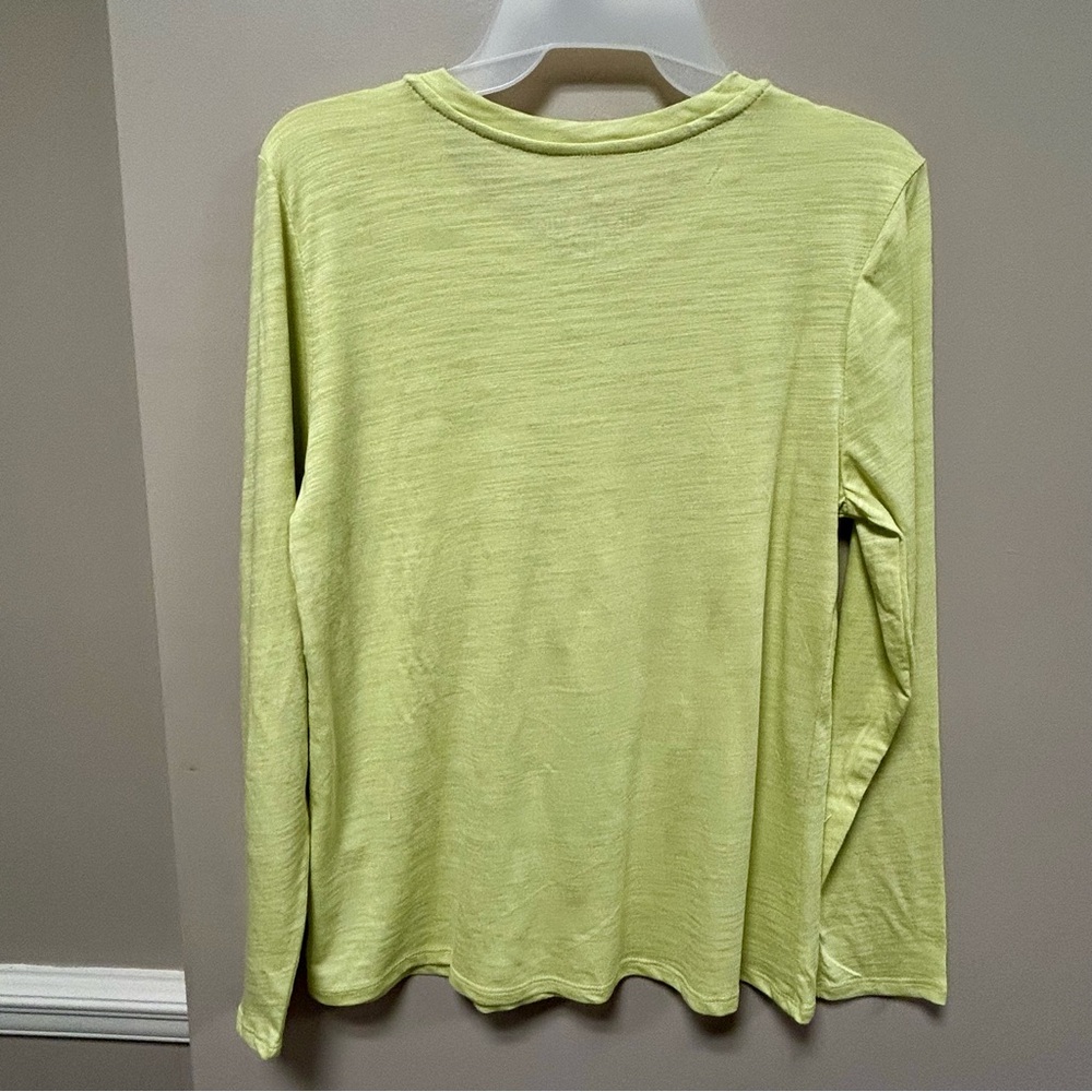 Light Green Long Sleeve Shirt Blue Sol Petite Sz PM NWT - Picture 2 of 3